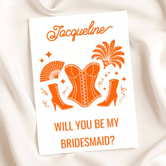 Carte Trendy Las Vegas Showgirl Bridesmaid Proposal