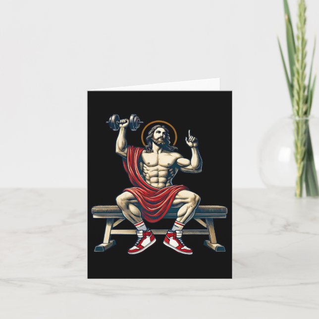 Carte Trendy Lord Jesus Bodybuilding Workout Jesus Lifti (Devant)