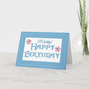 Carte trente-cinquième Anniversaire, motif bleu de