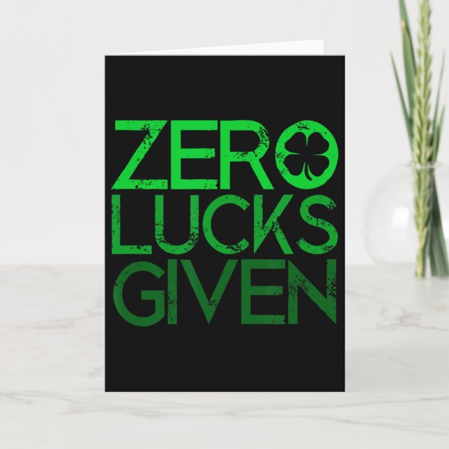 Carte Très Cool Zéro Chance Donnée Drôle Shamrock Trèfle (Devant)