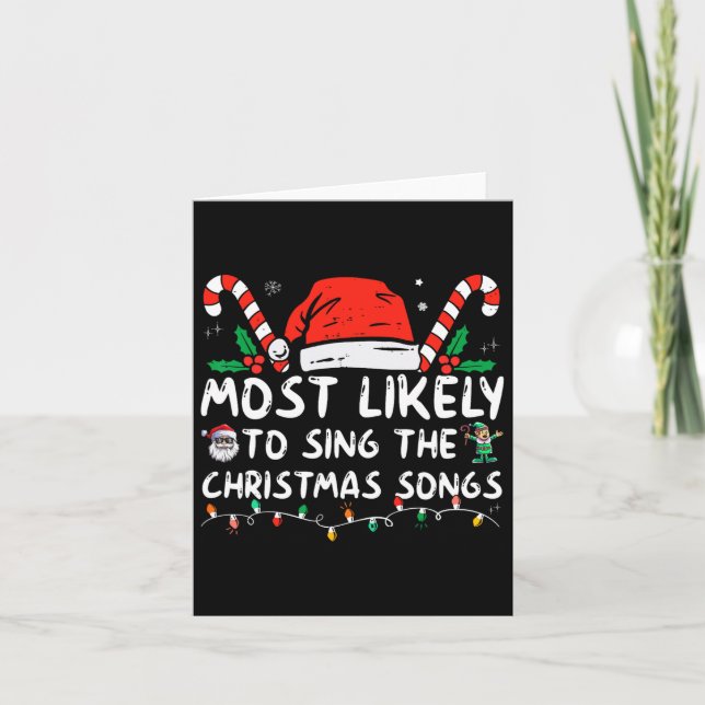 Carte Très Probable De Chanter Les Chansons De Noël Noël (Devant)