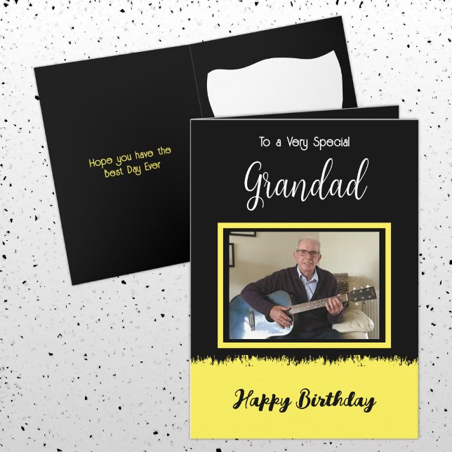 Carte Très spécial Grand anniversaire heureux noir jaune (Créateur téléchargé)