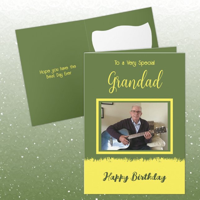 Carte Très spécial Grand heureux anniversaire vert jaune (Créateur téléchargé)