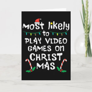 Carte Très susceptible de jouer à des jeux vidéo Noël Xm