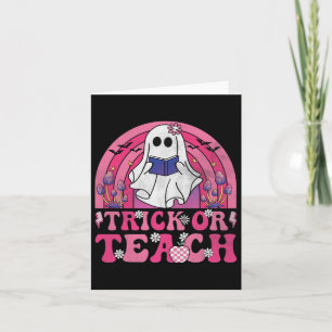 Carte Tri Ou Enseigner Super Halloween Retro Boo Ghost T
