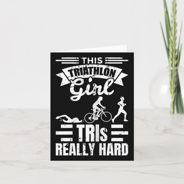 Carte Triathlete Girls Funny Triathlon  (Devant)
