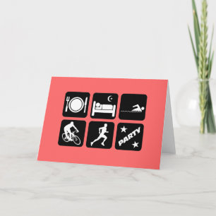 Carte Triathlon drôle