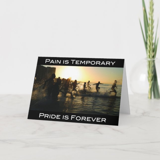 Carte Triathlon - la douleur est provisoire (Devant)