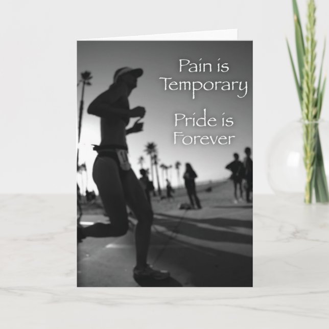 Carte Triathlon - Pain is Temporary (Devant)