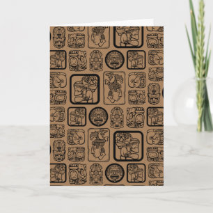 Carte Tribal MAYA ancien masque motif 1