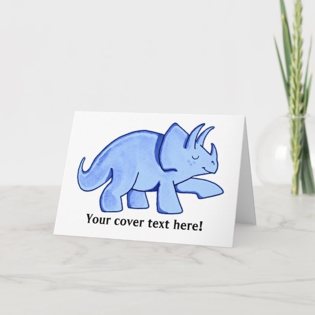 Carte Triceratops bleu (Devant)