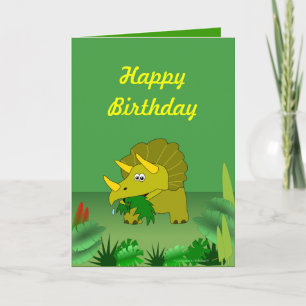 Carte Tricératops personnalisables Dinosaur Joyeux Anniv