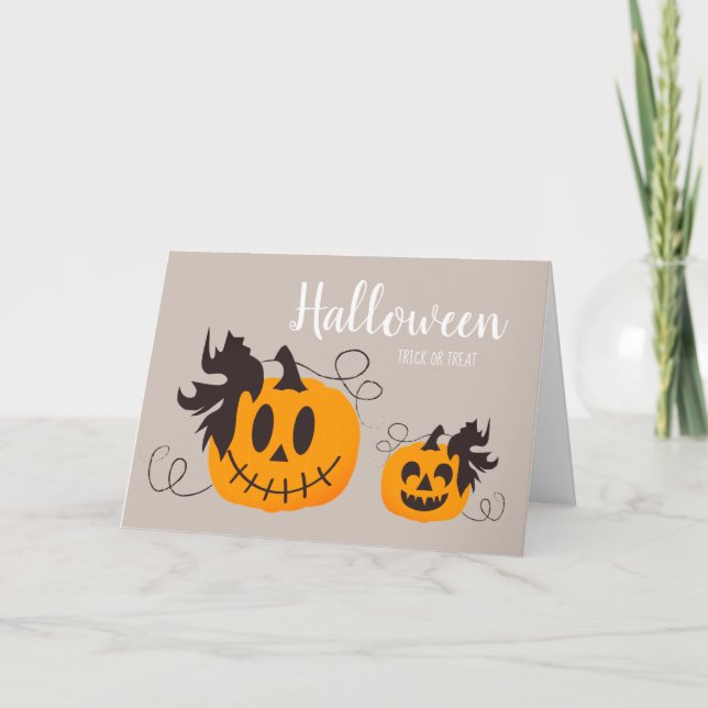 Carte Trick Halloween Moderne Ou Traiter De Mignons Citr (Devant)