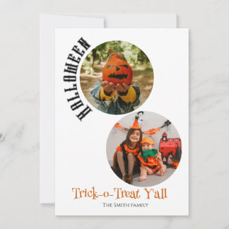 Carte Trick-o-Treat, Joyeuse photo de famille Halloween
