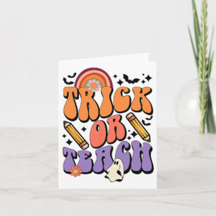 Carte Trick Or Teach Prof Fantôme Groovy Drôle Halloween