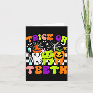 Carte Trick Or Teeth Drôles de costumes de dentiste d'Ha