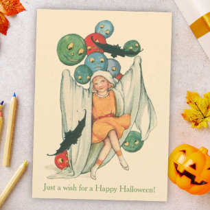 Carte Trick or Treat Antique et Chauves-souris Halloween