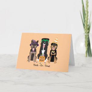 Carte Trick Or Treat Chiens En Costumes D'Halloween