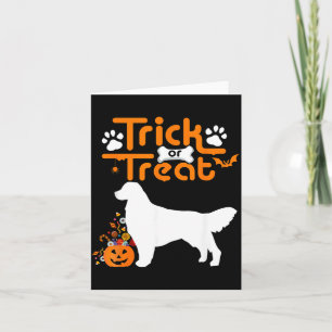 Carte Trick Or Treat Golden Retriever Chien Halloween