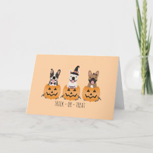 Carte Trick Or Treat Pumpkin Bouledogues Français