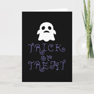 Carte Trick or Treat with a Cute Ghost - Halloween Desig