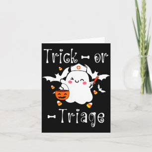 Carte Trick Or Triage Infirmière de triage Fantôme Hallo