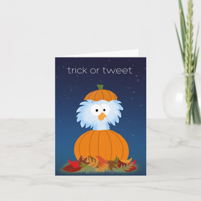 Carte Trick or "Tweet" Halloween Bird card (Devant)