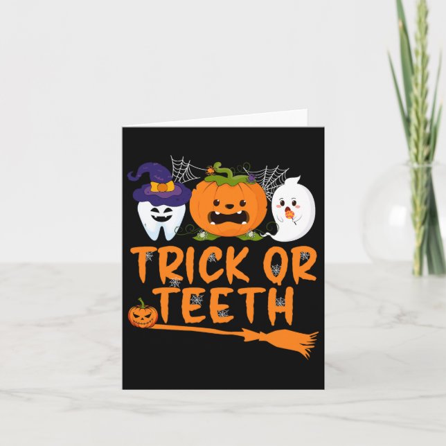 Carte Trick Ou Dents Dentiste Dentiste Halloween Squa De (Devant)