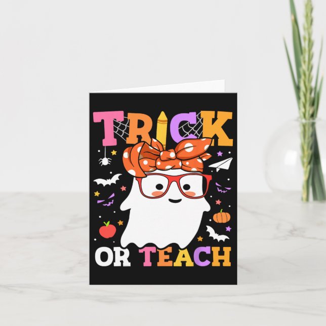 Carte Trick Ou Enseignants Happy Halloween Ghost Avec (Devant)