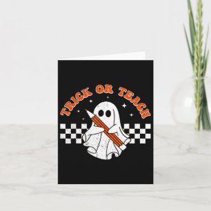 Carte Trick Ou Enseigner Super Enseignant Halloween Retr