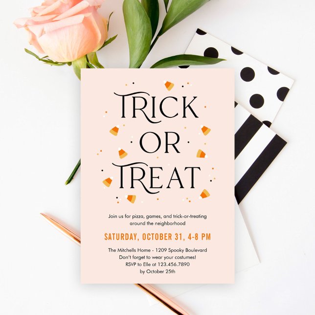 Carte Trick ou temps de traitement Halloween Fête Invita (Créateur téléchargé)
