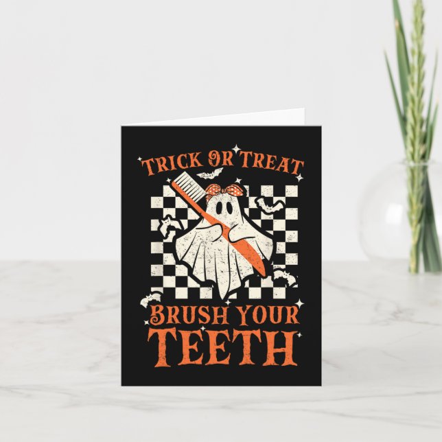 Carte Trick Ou Treat Bricolez Vos Dents Dentiste Hallowe (Devant)