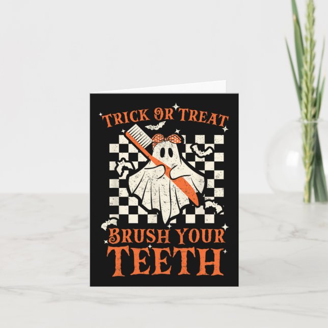Carte Trick Ou Treat Bricolez Vos Dents Dentiste Hallowe (Devant)