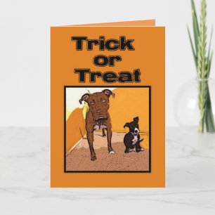 Carte Trick ou Treat Happy Halloween Chiens