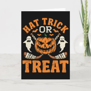 Carte Trick ou Treat Hat Trick Joueur de hockey sur glac