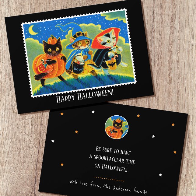 Carte Trick personnalisé ou traiter Halloween Chats Sorc (Créateur téléchargé)