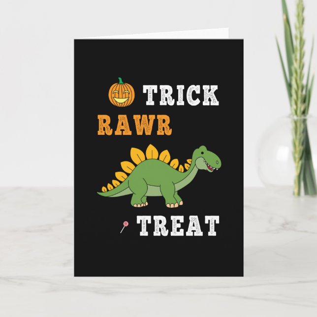 Carte Trick Rawr Friandise Mignon Halloween Stégosaure D (Devant)