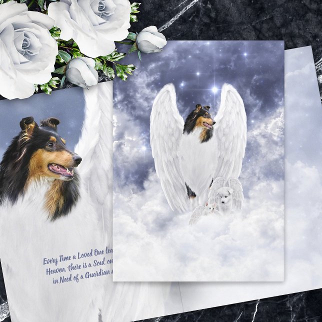 Carte Tricolor Collie Angel & Cherub - Sympathie de pert (Créateur téléchargé)