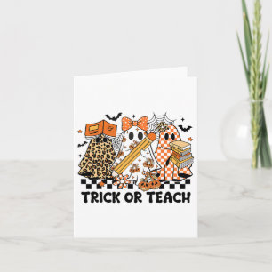 Carte Tricoter Ou Enseignant Fantôme Halloween Retro Che