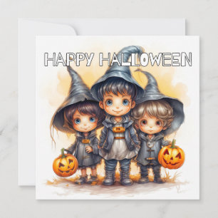 Carte Tricoter Ou Traiter   Bonne Halloween