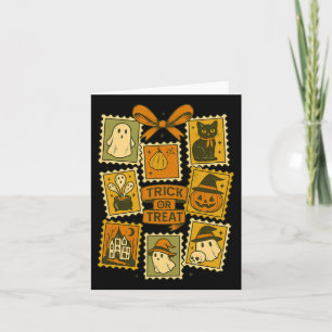 Carte Tricoter Ou Traiter Vintage Halloween Retro Postag