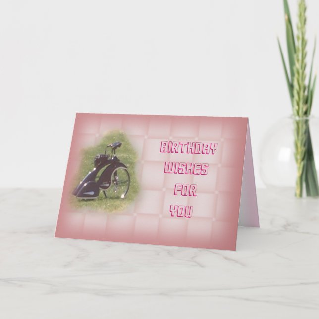 Carte Tricycle-personnaliser antique pour toute occasion (Devant)