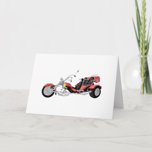 Carte tricycle rouge de moto (Devant)
