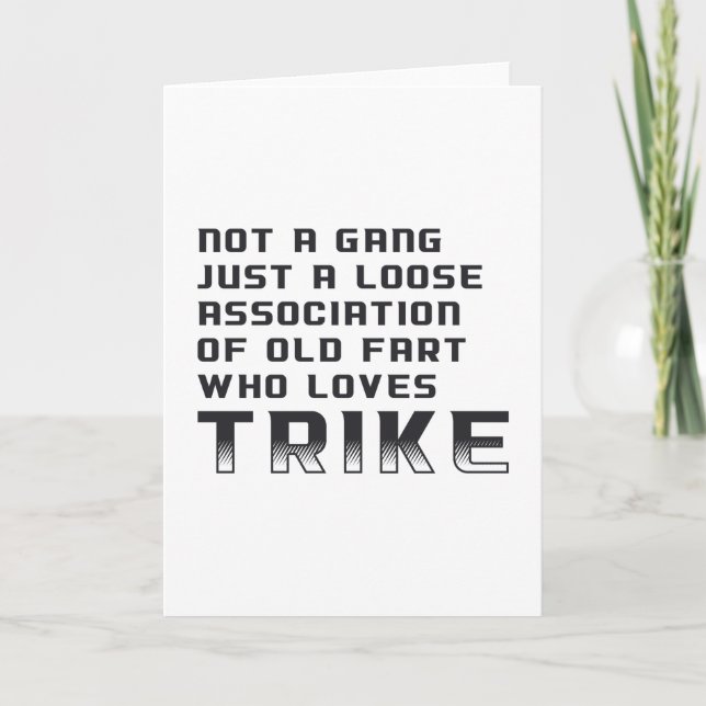 Carte Tricycle Vintage de Triker Motor Trikers (Devant)