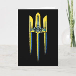 Carte Trident Tryzub Symbole Ukraine Blason Logo Ukraini