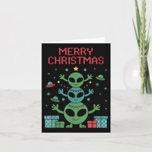 Carte Trio d'aliens drôles Joyeux Noël sale Chapeau de P