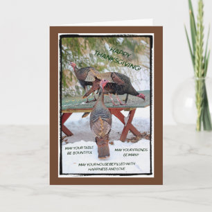 Carte Trio de Dindes Sauvages de Thanksgiving