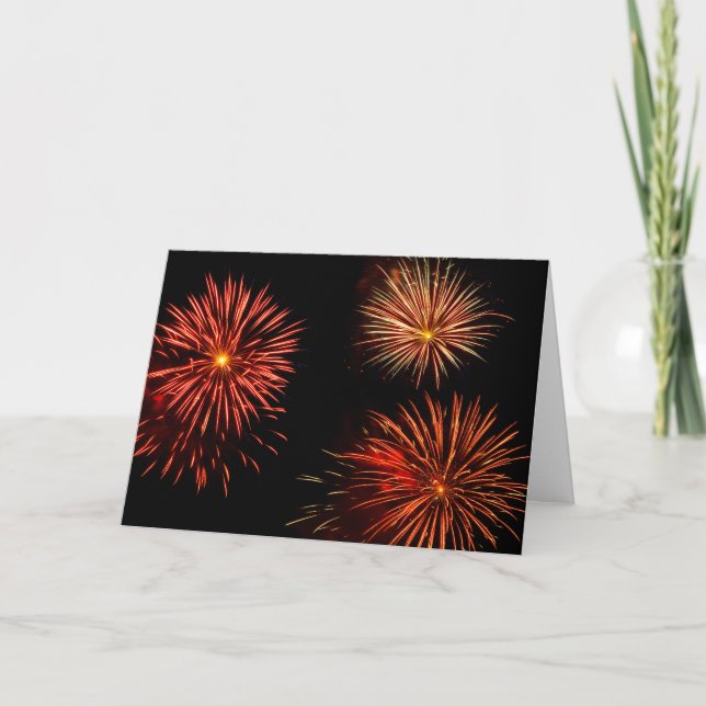 Carte Trio de feux d'artifice contre un ciel noir (Devant)