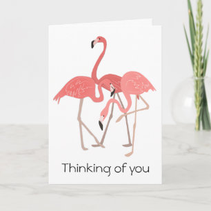 Carte Trio de Flamant rose pensant à vous