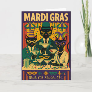 Carte Trio du Club de Martini Black Cat du Mardi Gras
